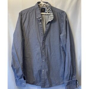 Denim & Flowers Ricky Singh Blue Long Sleeve Button‎ Up Shirt Men's XL